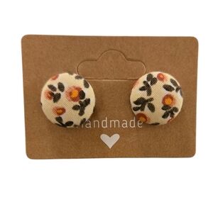 Flower Button Earrings